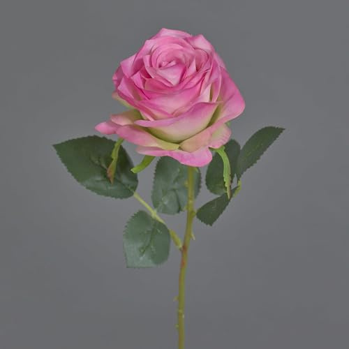 artplants.de Künstliche Rose Simony, rosa - pink, Textil, 45cm, Ø 8cm - Kunstblume