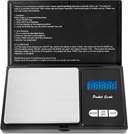 Taschenwaage, Foraco 500g / 0,01g Digitale Waage Feinwaage Digitalwaage Goldwaage Münzwaage Schwarz (500G/0.01g)