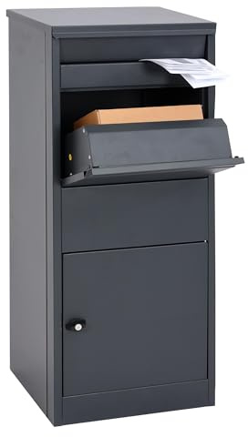 Paketkasten HWC-G80, Paketbox Standbriefkasten Briefkasten Größe L - verzinkt anthrazit
