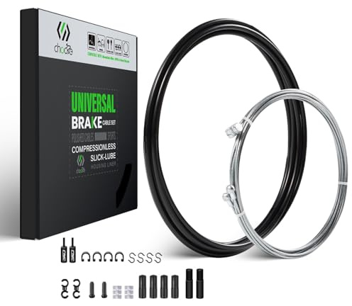 Chooee Fahrrad Bremsseil Set,Fahrrad Bremszug vorne/hinten-Universal Fahrrad Bremskabel 2.8m Bowdenzug Innenzug Mit Öl Schlauch 3.5m Set für Rennrad, MTB, Citybike und andere.