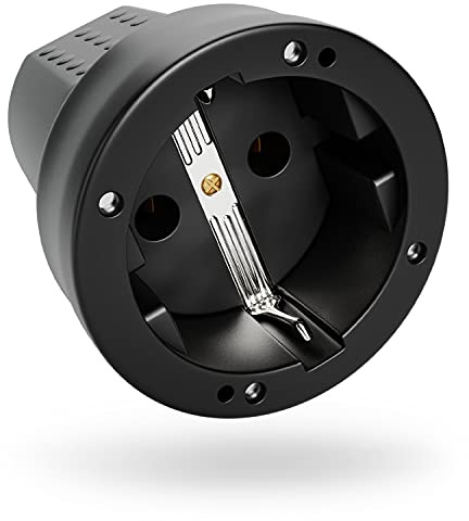 greate Schuko Kupplung IP44 Aussenbereich mit Knickschutz - Gummi Kupplung 230V mit Zugentlastung, 2-polig, 16A & 3,7kW - Schukokupplungen, Schutzkontakt Kupplung, Kabel Kupplung, Gummikupplung 230V