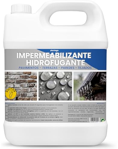 PLANTAWA Steinimprägnierung Außen Transparent 5L | Wasser- und schmutzabweisend | Schützender Abperleffekt | Naturstein imprägnierung | Beton versiegelung außen Pflastersteine, Fassaden