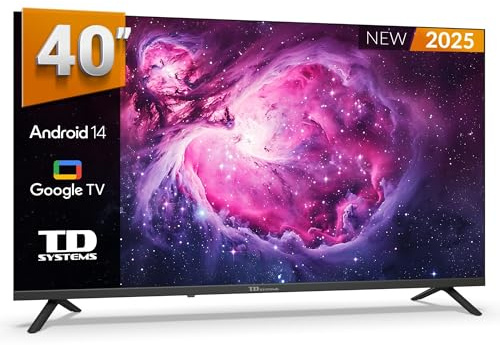 TD Systems - 40 Zoll Full HD Smart TV, Android GTV 14, HD DVB-T2/C/S2 Television, Modell 2025, Fernseher mit 2 Jahren Garantie - PRIME40C21GLE