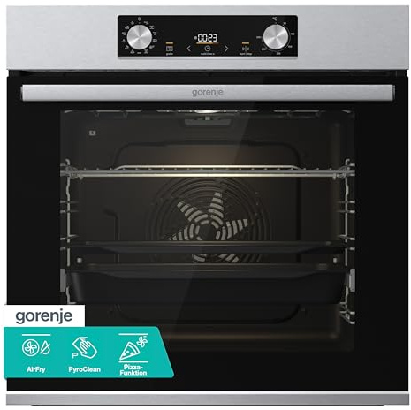 Gorenje OptiBake BPS 6737 E14X Einbau-Backofen / 77L / Pyrolyse / GentleClose & Open / ExtraSteam / Air Fry / Pizzamode 300°C / PerfectGrill / Teleskopauszüge / Inox