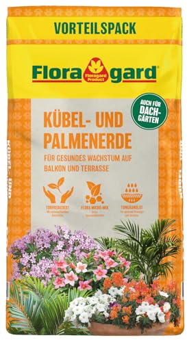 Floragard Kübelpflanz- umd Palmenerde Mediterran 50 L – lockere, wasserdurchlässige Spezialerde für Oleander, Oliven & Zitruspflanzen – nährstoffreich für kräftiges Wachstum mediterraner Kübelpflanzen
