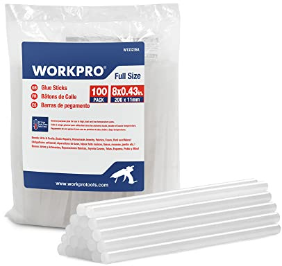 WORKPRO 100tlg. Klebesticks Set, 11 x 200 mm, transparente Heißklebestifte für gängige Hießklebepistole, Heimwerken Reparieren Dekorieren