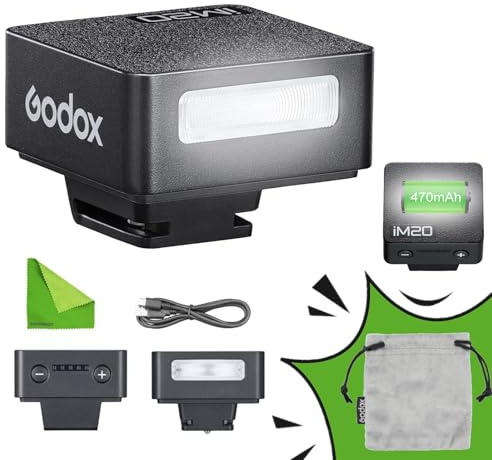 Godox IM20 Camera Flash - Godox im20 Mini Flash -Handbuch 440 Full -Power -Blitze/3s Recycle Times/5 Power Level, Kamera Flash für Sony Zve10/Sony Zv1/Sony A7III/Ricoh gr3/fujifilm f1