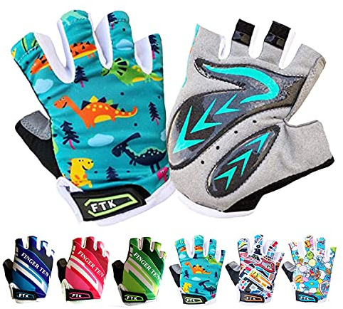 LOVMEAD Fahrradhandschuhe Kinder Fingerlos für Jungen Mädchen Alter 4-12, MTB Handschuhe Paar Mädchen Jungen Outdoor Sport Rennrad Fahrrad Bike Halbfinger Handschuhe Frühling Sommer