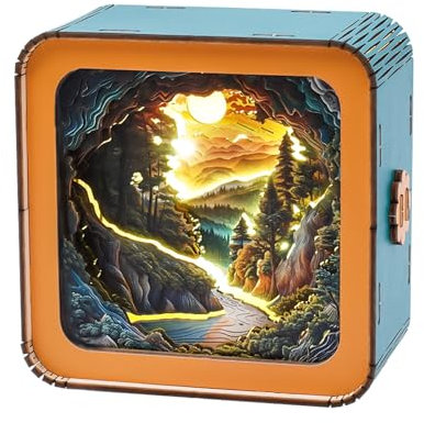 KAAYEE 3D Puzzle Holz Nachtlicht Erwachsene, (Verloren in der Wildnis) 3D Holzpuzzle Nachtlicht, Wooden Puzzle 3D Night Light