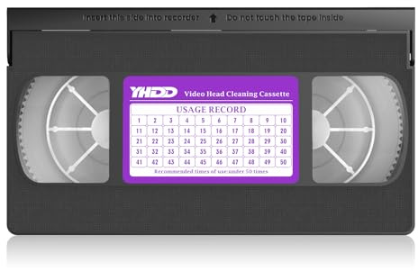 YHDD VCR Head Cleaner Tape für VHS/VCR Videoplayer, Trockentyp, wiederverwendbar 50 Mal