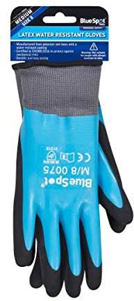 Blue Spot Tools - Wasserabweisende Latex-Handschuhe (Größe M)
