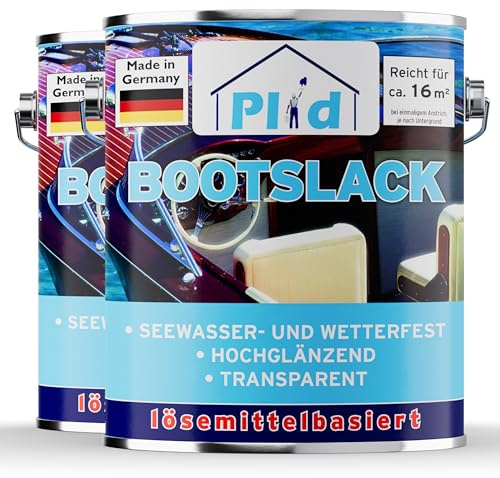 PLID® Bootslack Farblos Glänzend für Holz - Klarlack Holz Wasserfest - Küchenarbeitsplatte lackieren - Lack für Parkett, Treppen, Gartenmöbel und Theken - Holzlack Yachtlack - Made in Germany 1.5l