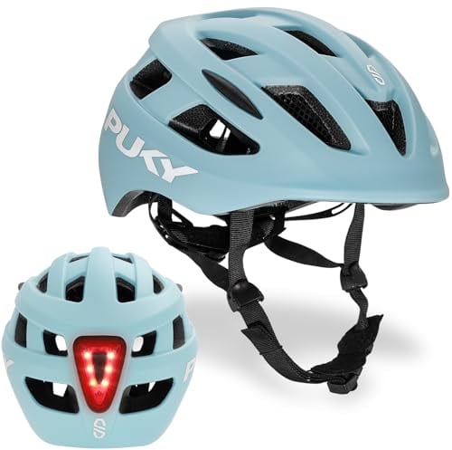 PUKY Helmet S Blau | Kinder Fahrradhelm 48-55 cm | Leichtgewicht 220g | Maximaler Schutz & Belüftung | 360° Sichtbarkeit durch Licht-Modul | Ideal für Sicherheit und Komfort auf dem Fahrrad