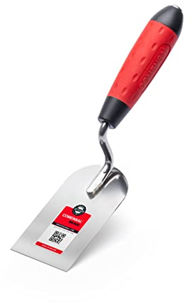 COMENSAL Maurerkelle 60 mm - Gipserspachtel - Stukkateurkelle - Edelstahl Rostfreie - Gipserkelle - Rutschfestes Softgriff - Made in EU