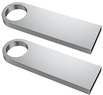 16GB USB-Stick 2er-Pack ABLAZE 16GB Metallischer USB-Flash-Stick 2.0 mit hoher Geschwindigkeit Wasserdicht mit Schlüsselanhängern für PC, Auto, TV, Laptop (2 STÜCK)