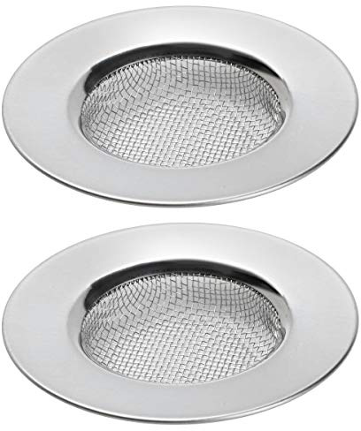 TRIXES 2er-Pack Siebe für Waschebecken Spülbecken Dusche oder Badewanne - Abfluss-Ablauffilter verhindert verstopfte Abflüsse - aus Edelstahl ca. 7,6 cm Außendurchmesser