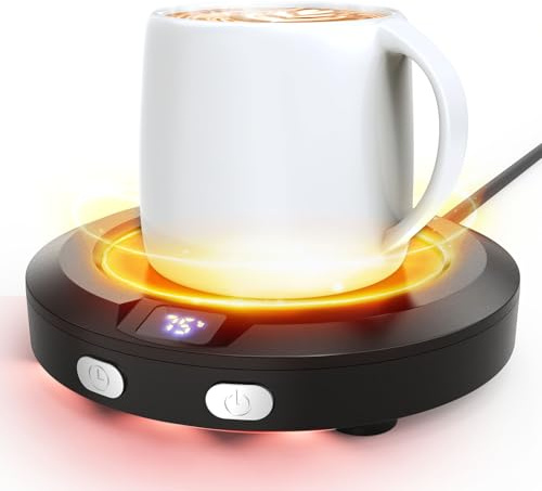 Mini Kaffeewärmer, aufgerüstet Tassenwärmer, Elektrischer Kaffeewärmer 3 Temperatureinstellungen Schreibtisch Tassenwärmer mit 2-12h Abschaltautomatik für Kaffee Tee Kakao Milch