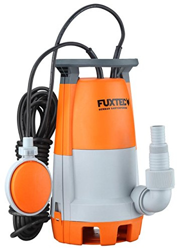 FUXTEC Teichpumpe FX-TP1750 Schmutzwasserpumpe Tauchpumpe 750 Watt, max. 12000 l/h, max. 7 m Förderhöhe, Fremdkörper bis 30 mm, stufenloser Schwimmerschalter