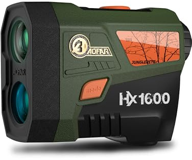 AOFAR HX1600 Laser Entfernungsmesser Jagd 1600Y, OLED Dual-Farbe (95% Licht), Winkel & horizontale Distanz, Entfernung/Scan/Geschwindigkeit, IPX4, 0.3s Schnellmessung, für Jäger & Outdoor
