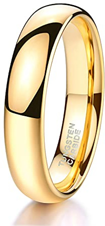 Zakk Ring Damen Herren 2mm 4mm 6mm 8mm Gelbgold Wolfram Poliert Schmal Ringe Verlobungsringe Ehering Hochzeitsband (4mm, 60 (19.1))
