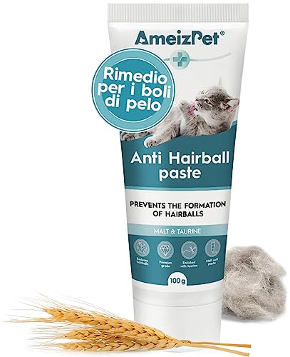 AmeizPet Malzpaste für Katzen mit Malzextrakt und Taurin, Katzenmalz Gegen Haarballen im Fellwechsel, Anti Hairball Katze, Gesunde Verdauung und Fellpflege, für Kätzchen, Kurzhaar und Langhaar, 100g