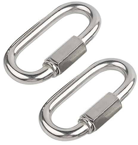 FEEIMOL Edelstahl Kettenglied Karabiner M4-M12 Schraubverbinder Kettenverbinder Karabinerhaken Rapid-Glied Schraubkarabiner für Zuhause Klettern Camping Wandern Reisen