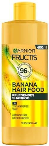 Garnier Fructis Pflegendes Banana Hair Food Shampoo 400ml - Vegane Formel für trockenes Haar