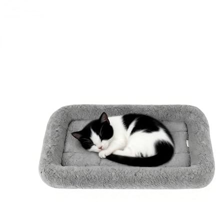 PETLESO Katzenbett Ultraweiche Katzensofa rutschfeste Unterseite Katzenkissen flauschig für Katze/Hasen(Grau), 38CM x 26CM