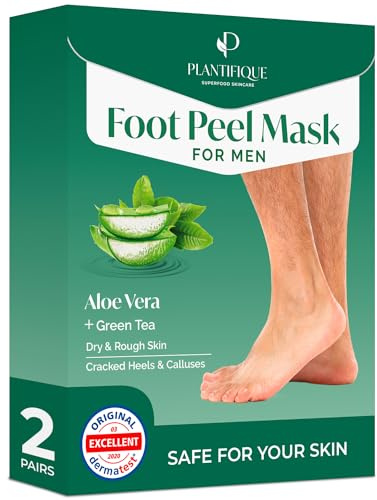 Plantifique Fußmaske - 2 Paar Hornhaut Socken für Männer - Fussmaske Hornhautentferner Socken - Hornhaut entfernen fuß - Foot Peel Mask Fußpeeling Maske - Fußpflege