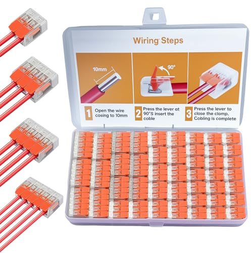 GYHWOFUL 80 Stück Kabelverbinder Set mit Hebel, Lüsterklemmen Steckbar 2/3/4/5-Polig, Kabelklemmen Elektro bis 4 mm² für feste & flexible Leiter, Verbindungsklemme für Hausinstallation