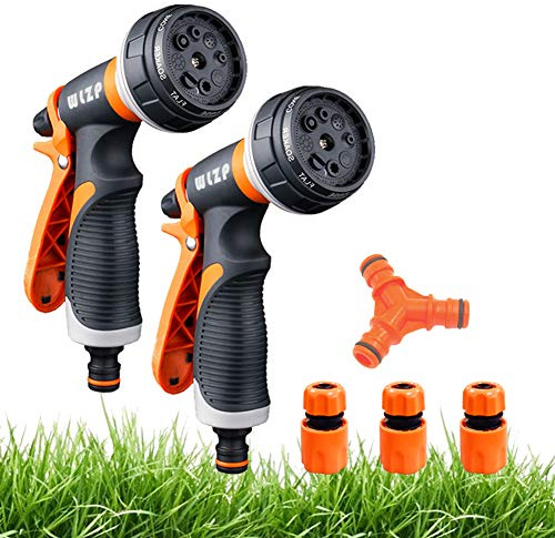 WLZP 2 Stück Garten Handbrause, Bewässerungsbrause mit 8 Sprühbilder Gartenbrause aus Kunststoff - Hochdruck Handsprüher für Bewässerung Rasen, Autowaschen, Haustier Baden, Bürgersteig Reinigung