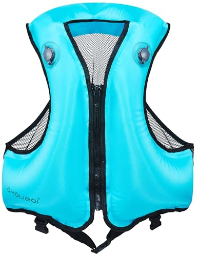 Aufblasbare Schwimmweste, Unisex-Erwachsene Tragbar Auftriebshilfe Weste schwimmhilfe für den Wassersport, Schnorchelnd, Schwimmen, Surfen, Bootfahren