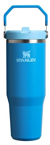 Stanley 1913 Flip Straw Tumbler Trinkflasche Mit Strohhalm 0.89L - Thermosflasche Hält 12+ Stunden Kalt - Spülmaschinenfest - Sportflasche - Wasserflasche BPA Frei - Azure