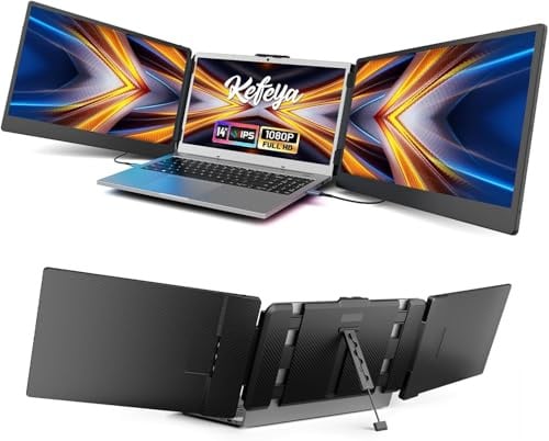 KEFEYA Tragbarer Monitor für Laptop, 14 FHD 1080p HDR Display Laptop Bildschirm Erweiterung, Kompatibel mit 13-17,3 Mac Windows Chrome