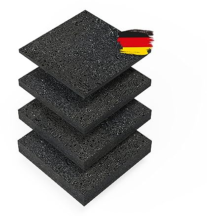 BAUHELD Terrassenpads 90x90 x 3mm [30 Stück] - Made in Germany - Antirutsch Bautenschutzmatte aus Gummigranulat - Als Unterlegplatten für Terrassen-Fliesen, WPC Terrassen-Dielen, Stelzlager, Balkon