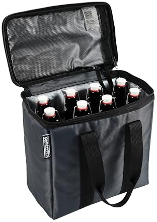 SQUADUUSCH BIERKUMPEL - Kühltasche für Bierflaschen und Bierdosen – Faltbare, isolierte Thermotasche für Getränke – leicht & robust – ideal für Grillen, Party, Festival & Camping