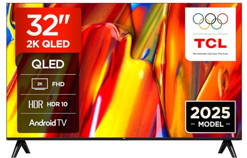TCL 32V5C - 32 Zoll Full HD Smart QLED Direct LED-Fernseher mit Android TV & HDR - Kompatibel mit Google Cast & Google Home, Schlankes Design