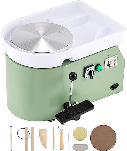 Huanyu Keramik-Maschine mit Fußpedal, elektrische Töpfermaschine mit abnehmbarem Becken, für Töpferstudio, Töpferei, Heimwerken, Töpferei, Schule