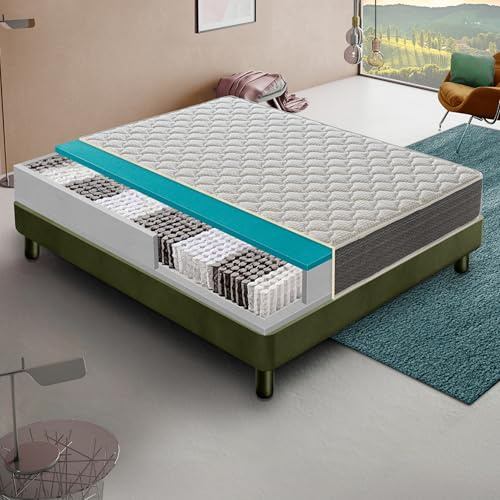 materassi e doghe – Matratze 180x200 cm – Taschenfederkernmatratze mit Komfortschaum - Steifigkeit h4 – Extra steif - Höhe 30 cm Premiumhöhe - Tonnentaschenfederkernmatratze (Höhe 30 cm, 180x200 cm)