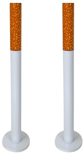 2er Set BURI Standaschenbecher in Zigarettenform – 72 cm Freistehend mit Deckel und Standfuß – Wetterfest, Stabil, Praktisch für Außenbereiche – Ascher für Garten, Terrasse, Raucherzone