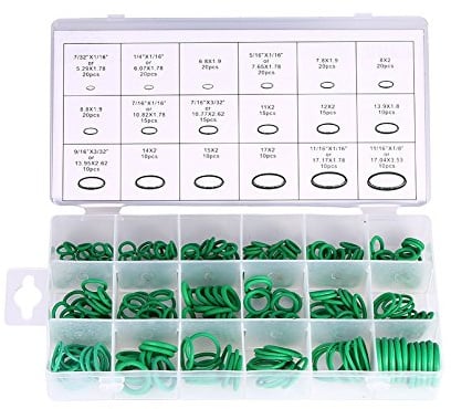 Keenso Auto Klimaanlage O-Ring, 270 Stücke 18 Größen KFZ Klimaanlage Gummi O-Ring Klimaanlage Reparatur Werkzeuge HNBR Dichtungen Sortiment Kit