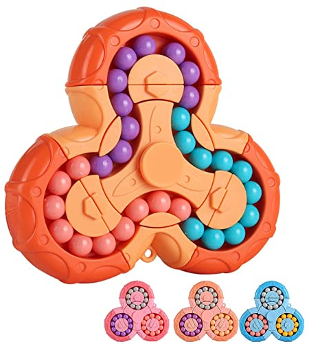 Magic Bean Rotierender Zauberwürfel Spielzeug Finger Cube Puzzle,Jungen Mädchen Lernspielzeug Dekompressions Spielzeug,Rätseln Ball IQ Game Fidget Toys,Weihnachten Geschenk für Kinder ab 3 Jahren