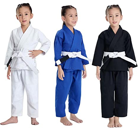 JUST YEARN Kids BJJ GI, Youth IBJJF Kinder Studenten Brazilian Jiujitsu Gi Kimono Vorgewaschener Stoffgürtel nicht im Lieferumfang enthalten., Schwarz, M1