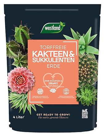 Westland Kakteen & Sukkulenten Erde, 4 l – Kakteenerde für gesunde Pflanzen, Erde mit Tongranulat zur optimalen Wasser- und Nährstoffverteilung