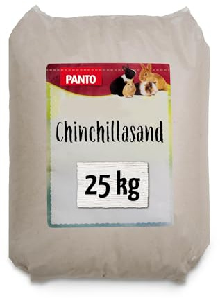 PANTO Chinchillasand 25 kg – feinkörniger Quarzsand für Chinchillas, Hamster und andere Nagetiere, ideal zur Fellpflege für Kleintiere, feiner & qualitativer Sand ohne Verletzungsgefahr