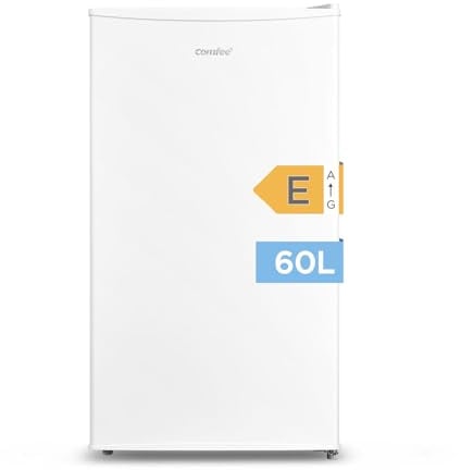 COMFEE' RCU60WH2(E) 60L Gefrierschrank senkrecht mit Schubladen, 3x Gefrierschublade, Eintür, einstellbare Temperatur, umkehrbare Tür, leise, Freistehend, Weiß