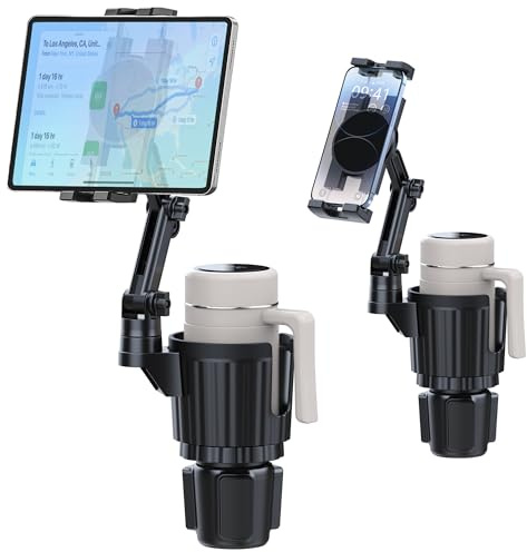 Peastrex Getränkehalter Tablet-Halterung, iPad-Getränkehalter Autohalterung mit verstellbarem Arm für Tablet iPhone 3-13 Zoll iPad Pro Air Mini, Fire, iPhone 15, Galaxy S24 Z Fold 5