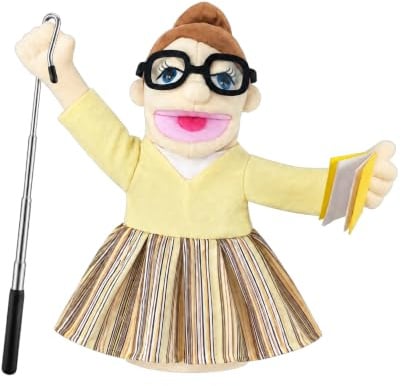 LOMTRATS Theater-Handpuppen für Kinder,inklusive Lehrer,Polizist,Bauer,Pirat,Detektiv usw.mit beweglichen offenen Mündern,perfekt zum Geschichtenerzählen,Unterrichten,als Festgeschenk,1 Stück