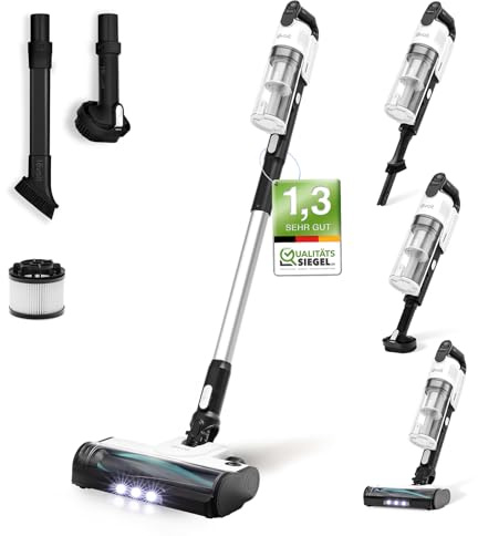 Levoit - Akku Staubsauger - Laufzeit für 75㎡ - Staubsauger Kabellos - 4-in-1 Vacuum Cleaner - 99,9 Prozent Filterleistung - Anti Tangle -Für Tierhaare/Teppiche/Hartböden/Auto - LVAC-200