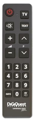 Digiquest Easy Universal-TV-Fernbedienung mit großen Tasten, einfach zu bedienen, ideal für Hotels, Krankenhäuser, Pflegeheime und Senioren